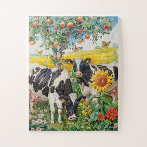 sunflower cow apple tree puzzle