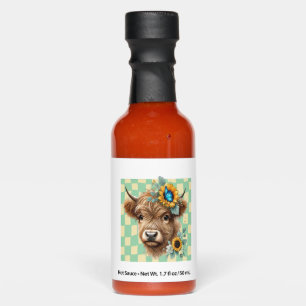 Sunflower Cow , Cute Highland Cow Hot Sauces