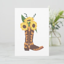 Sunflower Cowboy Boot Flat Card