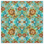 Sunflower Craze colorful summery pattern for you Fabric