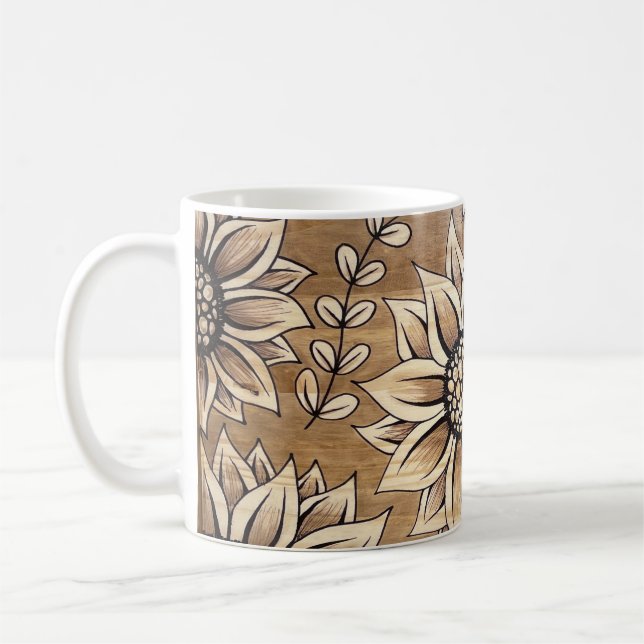 Sunflower Crazy Coffee Mug (Left)