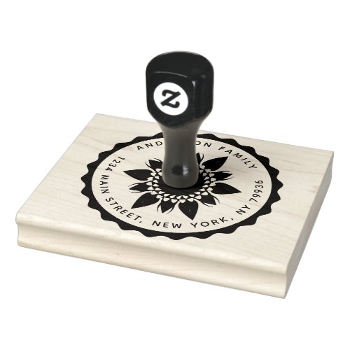 Sunflower Create Your Own Family Name Rubber Stamp