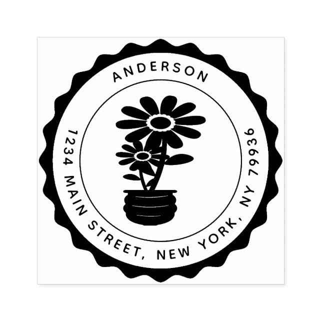 Sunflower, Create Your Own Family Name Rubber Stamp (Imprint)