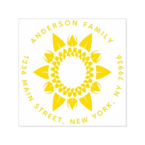 Sunflower Create Your Own Family Name Self_inking Stamp