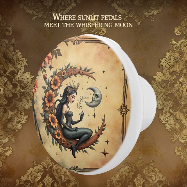Sunflower Crescent Queen Ceramic Knob (Creator Uploaded)