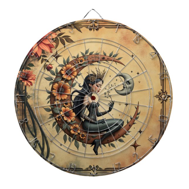 Sunflower Crescent Queen  Dart Board (Front)