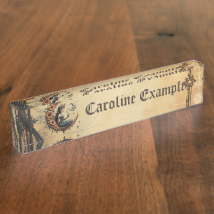 Sunflower Crescent Queen  Desk Name Plate