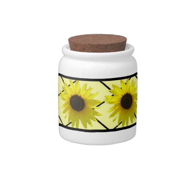 Sunflower Criscross Candy/Cookie Jar (Right)