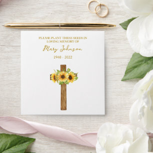 Sunflower Cross Seed Packet Funeral Envelope