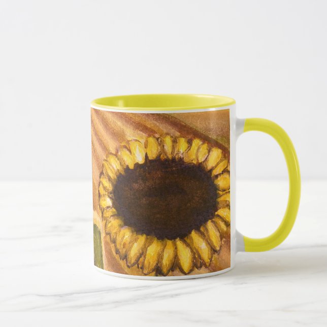 Sunflower Cups Mugs Cheerful Yellow Cups Glasses (Right)