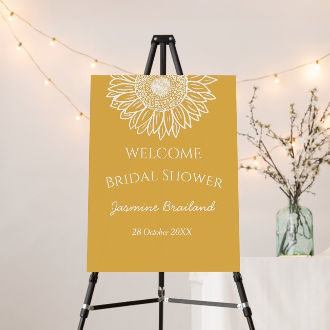 Sunflower custom bridal shower welcome  foam board (In Situ (Stand))