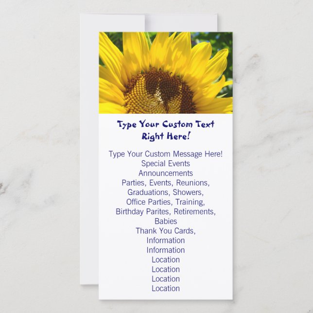Sunflower Custom Cards Invitations Announcements (Front)