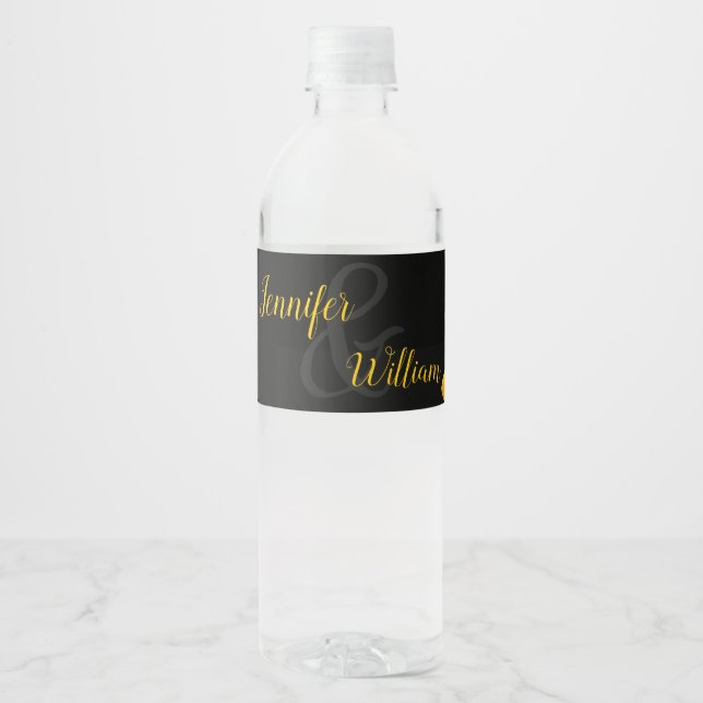 Sunflower, custom photo water bottle with names water bottle label (Front)
