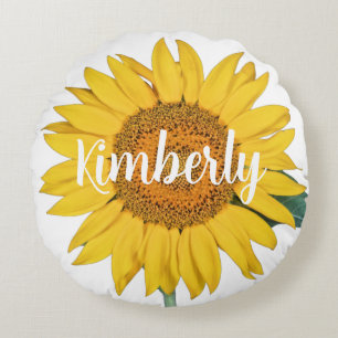 Sunflower Custom Round Pillow