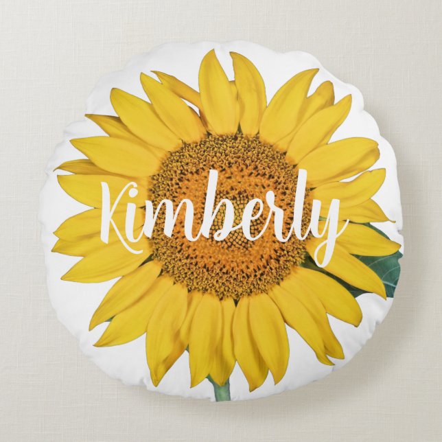 Sunflower Custom Round Pillow (Front)