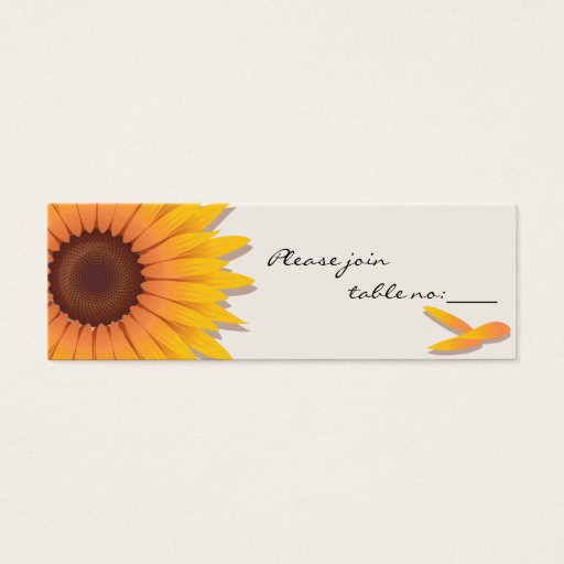 Customizable Sunflower Custom Table Place Card Business Card
