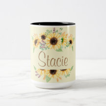 Sunflower Customizable Name Mug