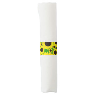 Sunflower Cute 1st Birthday Party Napkin Wraps