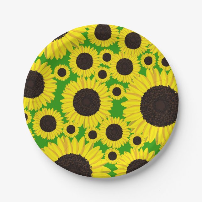 Sunflower Cute 1st Birthday Plates (Front)