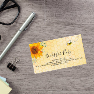 Sunflower cute bumble bees baby book request enclosure card