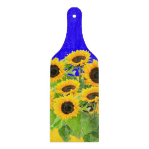 Sunflower Cutting Board Ukrainian Flag Colors