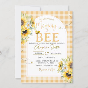 Sunflower Daisy Bee Mommy To Bee Baby Shower Invitation