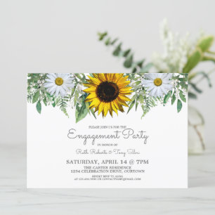 Sunflower Daisy Engagement Party Invitation