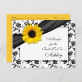 Sunflower Damask Recipe Card for the Bride to Be (Front/Back)