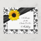 Sunflower Damask Recipe Card for the Bride to Be