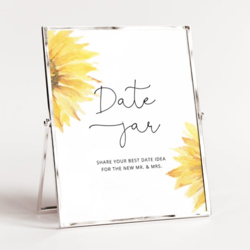 Sunflower date night ideas Date jar bridal game Poster