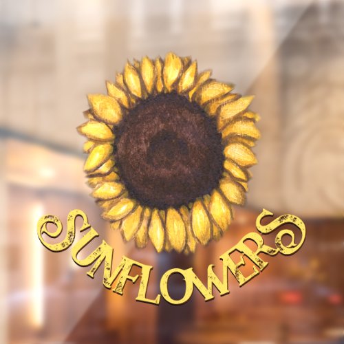 Sunflower Decal Customized Sunflower Window Cling