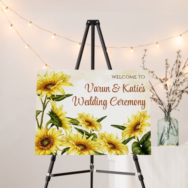 Sunflower decor as Wedding Sunflower signs (In Situ (Stand))