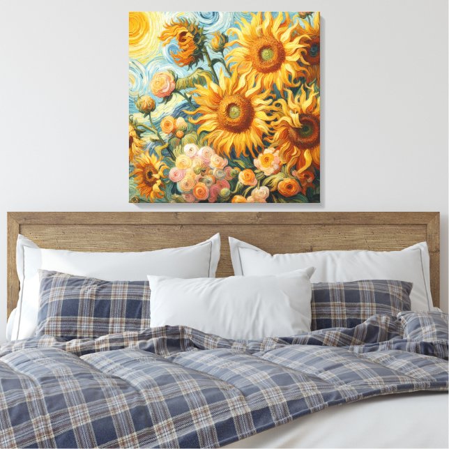 Sunflower Delight Canvas Print (Insitu(Bedroom))