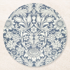 Sunflower Design (by William Morris) Paper Coaster