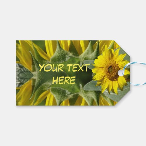 Sunflower Design Cust Text Gift Tag