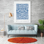 Sunflower Design In Blue William Morris Poster at Zazzle