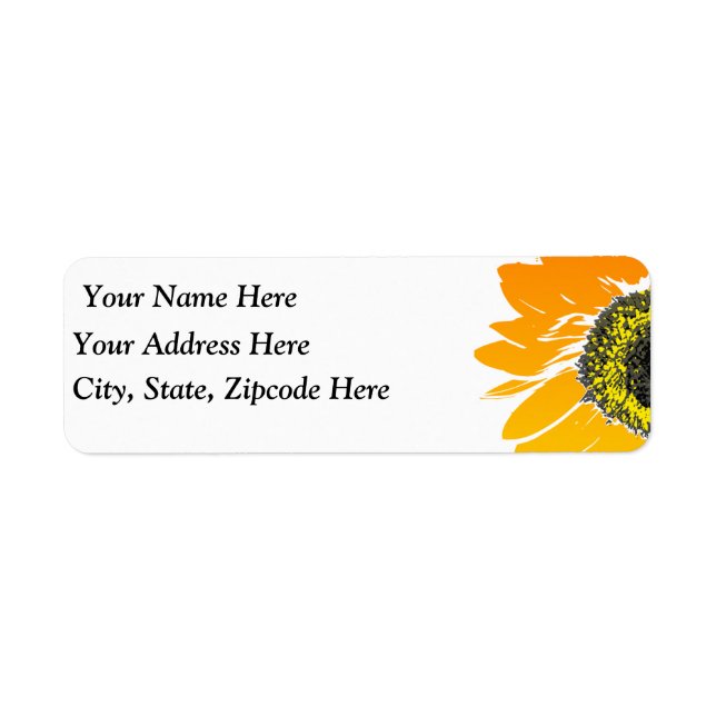 Sunflower Design Label (Front)