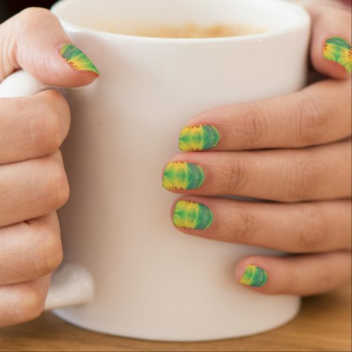 Sunflower design minx nail art