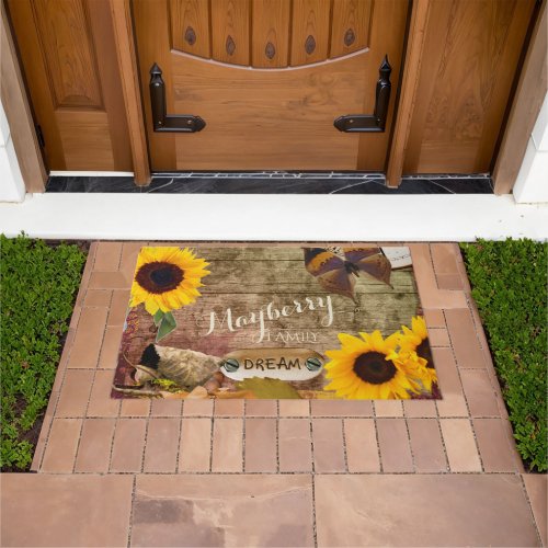 Sunflower Design _ Personalize Doormat
