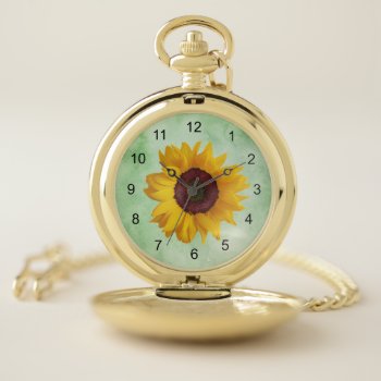 Sunflower Design Pocket Watch by SjasisDesignSpace at Zazzle