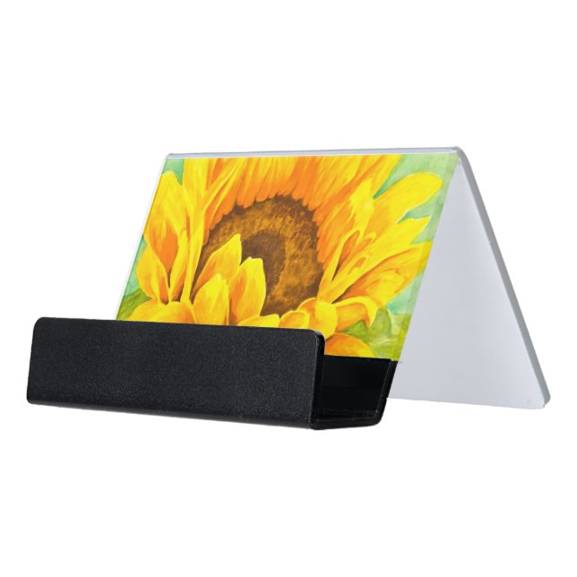 Sunflower Desk Business Card Holder (Angled Front)