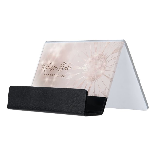 sunflower desk business card holder (Angled Front)