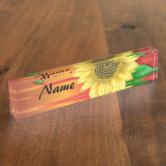Sunflower Desk Name Plate (Side)
