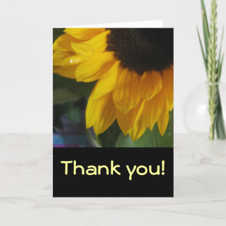 Sunflower detail letterpress thank you card
