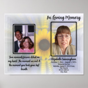 Sunflower Digital Art Memorial Photos Poster