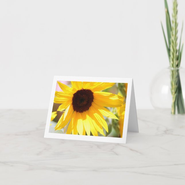 Sunflower Digital Photo Painting Thank You Card (Front)