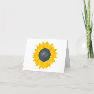 Sunflower Disco Ball Retro Party Vibe Thank You Card