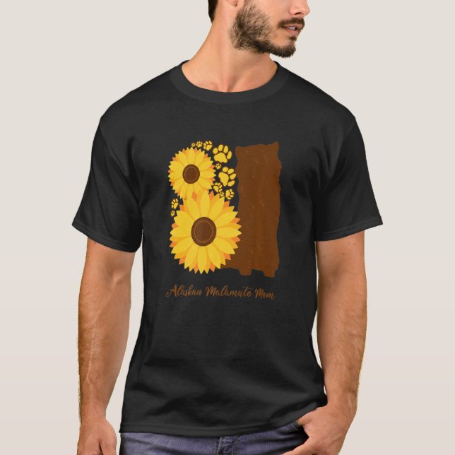 Sunflower Dog Mom - Alaskan Malamute Premium T-Shirt (Front)