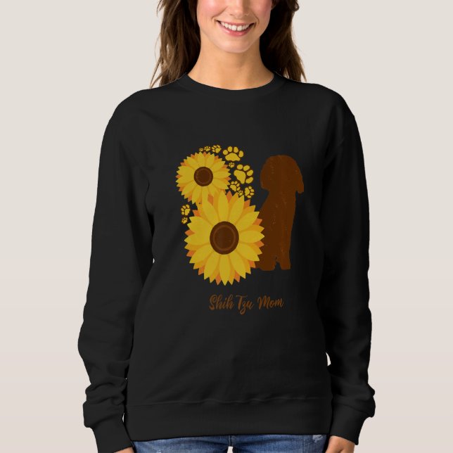 Sunflower Dog Mom - Shih Tzu Premium Sweatshirt (Front)