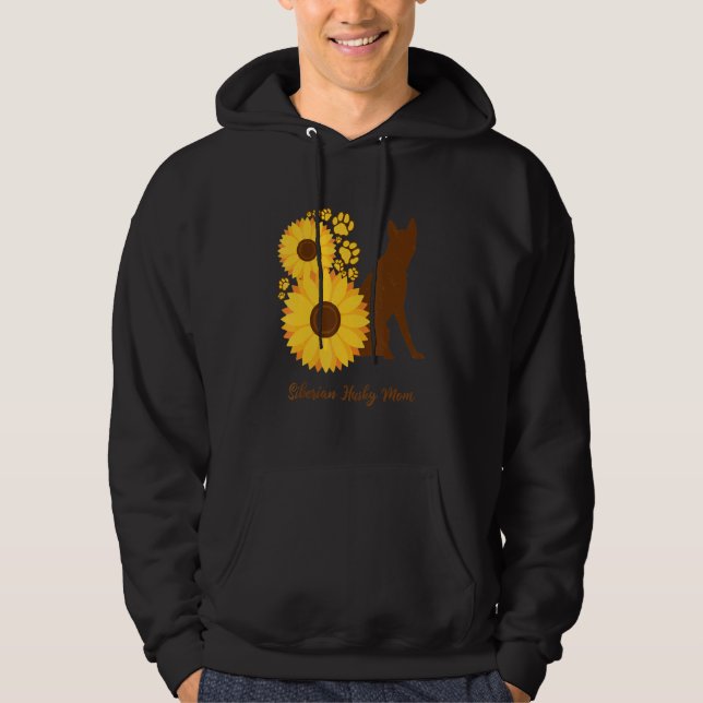 Sunflower Dog Mom - Siberian Husky Hoodie (Front)